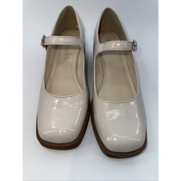 Soda Shoes - Soda Cream Patent Mary Jane Heels